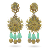 Lawrence Vrba Faux Jade Buddha Drop Earrings