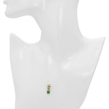 Vintage Two Tone 16k Gold Emerald and Diamond Earring and Pendant Set