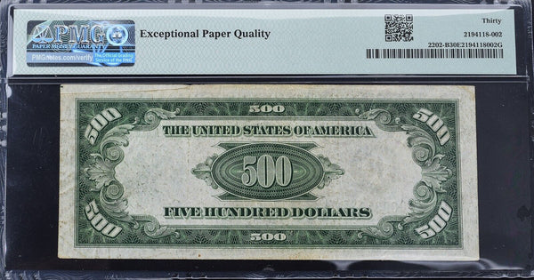 1934-A $500 Federal Reserve Note FR2202B PMG VF-30 EPQ