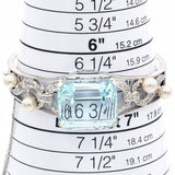 Vintage 14K White Gold 43.70 Ct Aquamarine, Pearl & 1.02 TCW Diamond Bracelet