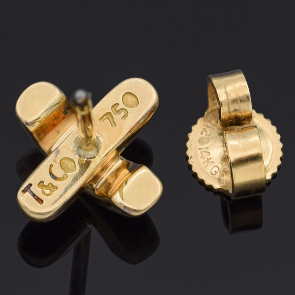 Vintage Tiffany & Co. 18K Yellow Gold X Stud Single Earring