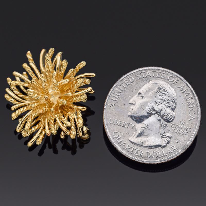 Vintage Tiffany & Co. 18K Yellow Gold Sea Urchin Brooch Pin Pendant