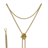 Antique Art Nouveau Yellow Gold Gibson Girl Slide Watch Chain Necklace
