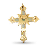 Vintage 13k Yellow Gold Opal Cross Pendant