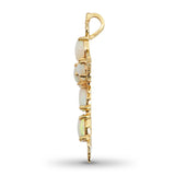 Vintage 13k Yellow Gold Opal Cross Pendant