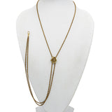 Antique Art Nouveau Yellow Gold Gibson Girl Slide Watch Chain Necklace