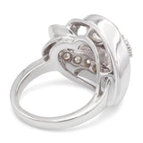 Vintage Platinum 1.15tcw Old Mine Pear Diamond Floral Leaf Ring