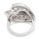 Vintage Platinum 1.15tcw Old Mine Pear Diamond Floral Leaf Ring