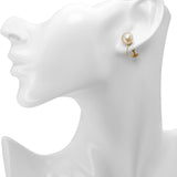 Vintage 14k Yellow Gold 10mm Pearl Screw on Earrings