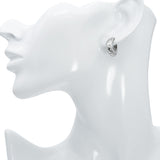 Vintage Italian Platinum Hinged Tapered Oval Hoop Earrings