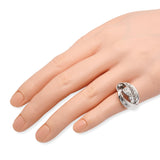Vintage Platinum 1.15tcw Old Mine Pear Diamond Floral Leaf Ring