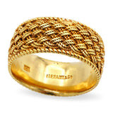 Vintage Tiffany & Co. 18k Yellow Gold Woven Mesh Ring