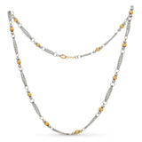 Vintage Platinum & 18k Yellow Gold Bead Necklace