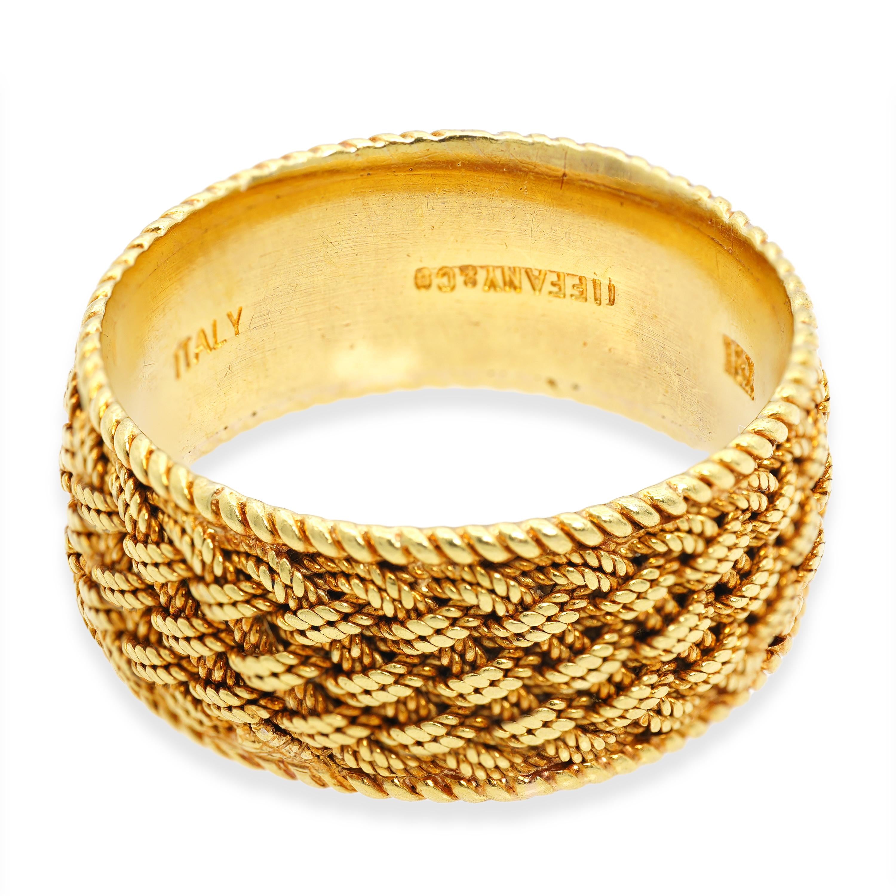 Vintage Tiffany & Co. 18k Yellow Gold Woven Mesh Ring