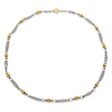 Vintage Platinum & 18k Yellow Gold Bead Necklace