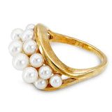 Mikimoto 18k Yellow Gold Pearl Cluster Ring