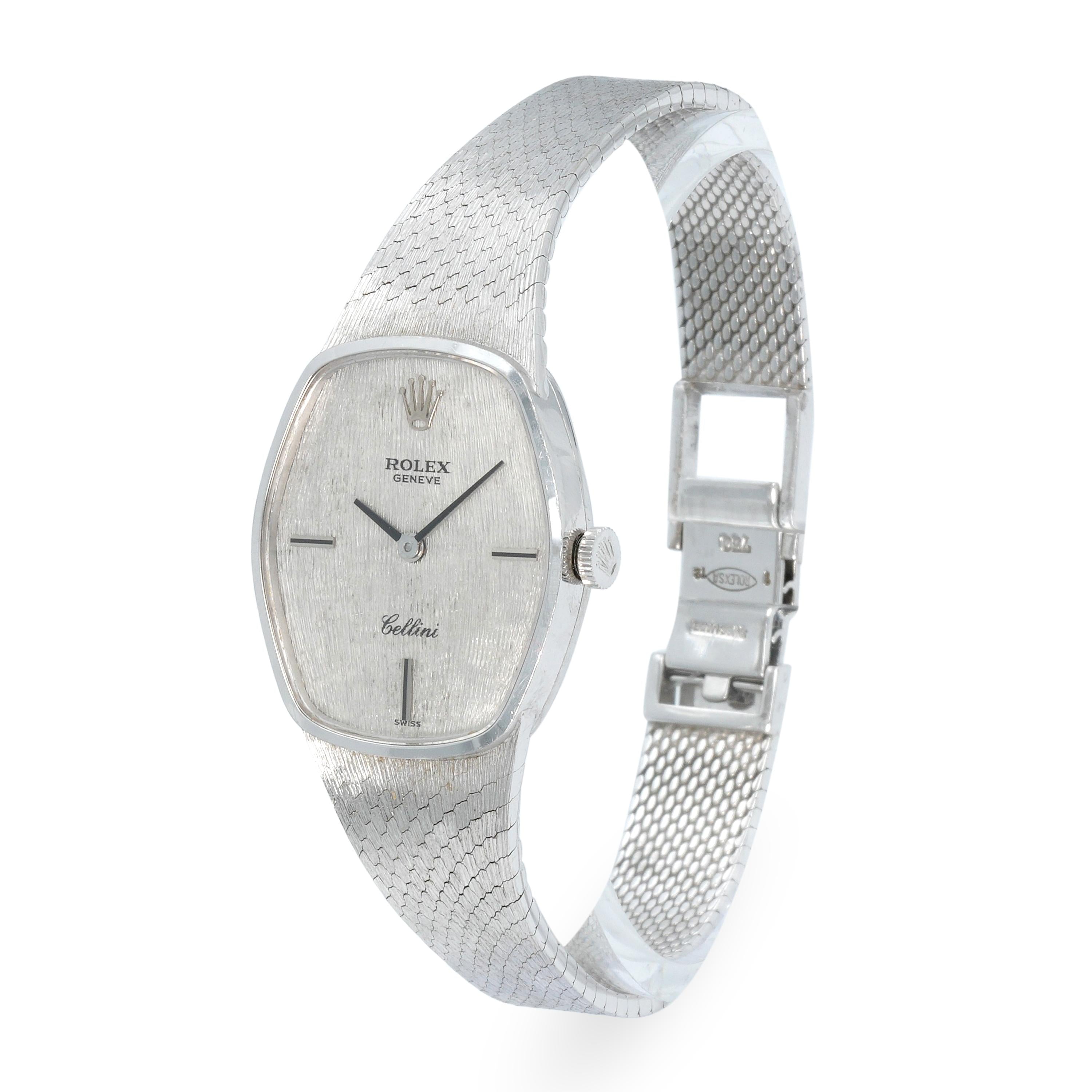 Vintage 18k White Gold Rolex Cellini Women's Watch