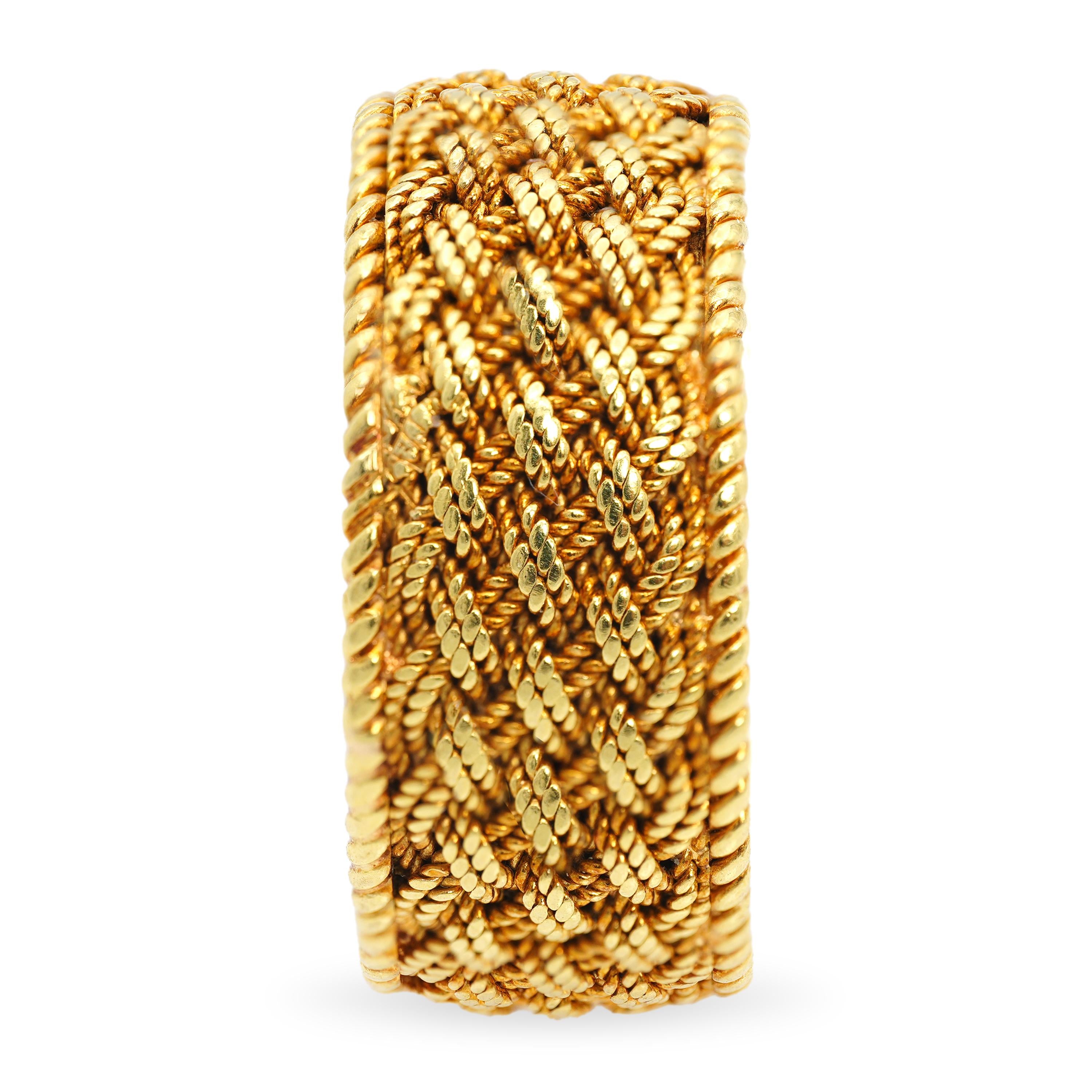 Vintage Tiffany & Co. 18k Yellow Gold Woven Mesh Ring
