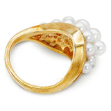 Mikimoto 18k Yellow Gold Pearl Cluster Ring