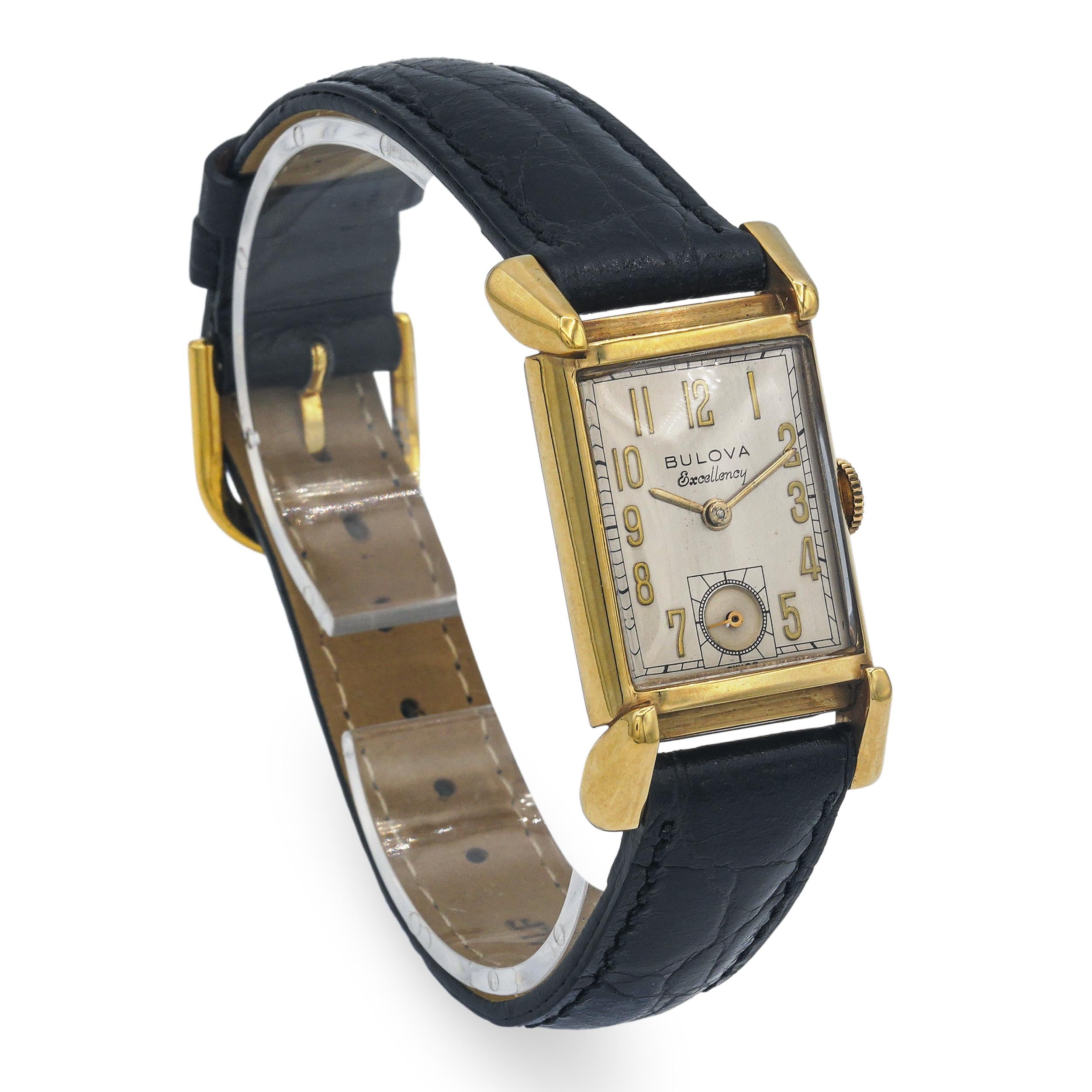Vintage Bulova Excellency 14k Yellow Gold Handwind Watch
