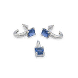 Vintage Platinum Tanzanite Earrings and Pendant Set