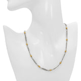Vintage Platinum & 18k Yellow Gold Bead Necklace
