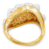 Mikimoto 18k Yellow Gold Pearl Cluster Ring