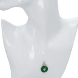 Vintage 14k White Gold Jadeite Jade and Diamond Donut Pendant