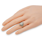 Art Deco 18k White Gold Diamond Three Stone Cocktail Ring