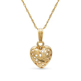 Vintage 14k Yellow Gold Cable Chain and Floral Bird Pendant Necklace