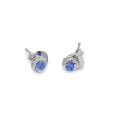 18k White Gold Tanzanite Swirl Stud Earrings
