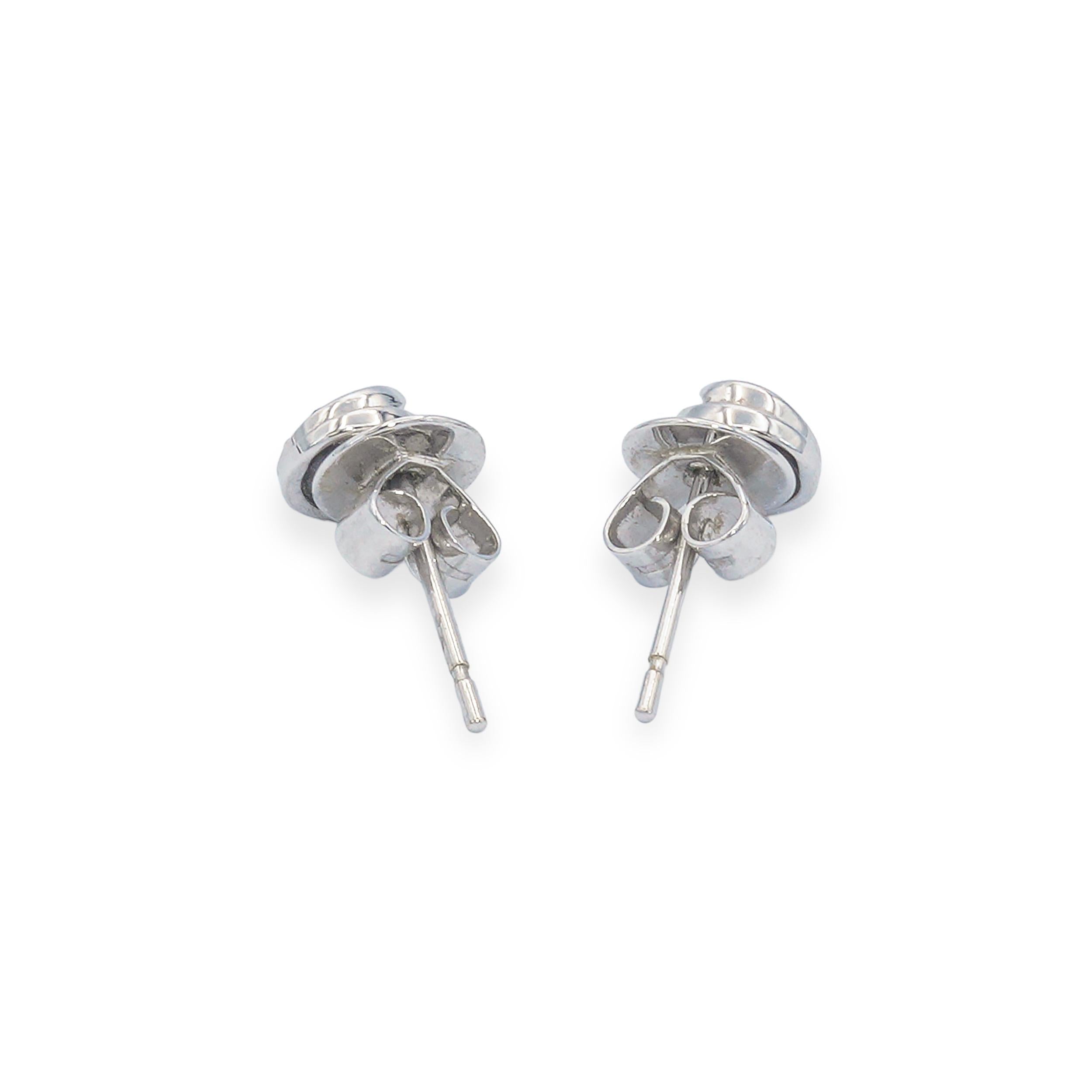 18k White Gold Tanzanite Swirl Stud Earrings