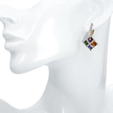 Bellarri 14k Yellow Gold Multi Gemstone and Diamond Drop Earrings