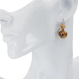 Antique Victorian Etruscan Revival 19k Yellow Gold Drop Earrings