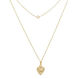 Vintage 14k Yellow Gold Cable Chain and Floral Bird Pendant Necklace