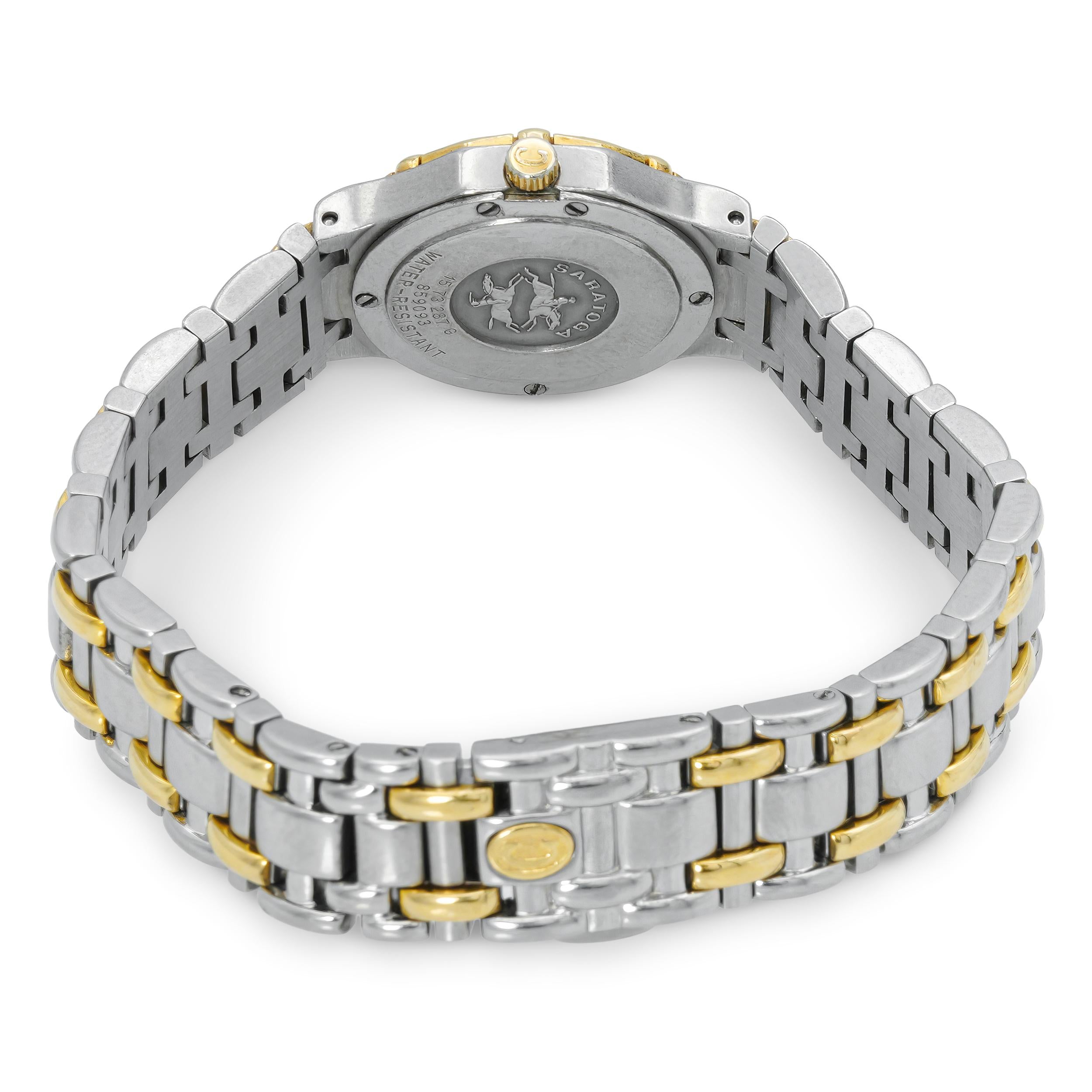 Concord Saratoga Steel 18K Gold Diamond Quartz Watch Ref 1573287G