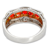 Vintage 14k Yellow and White Gold Fire Opal and Diamond Ring
