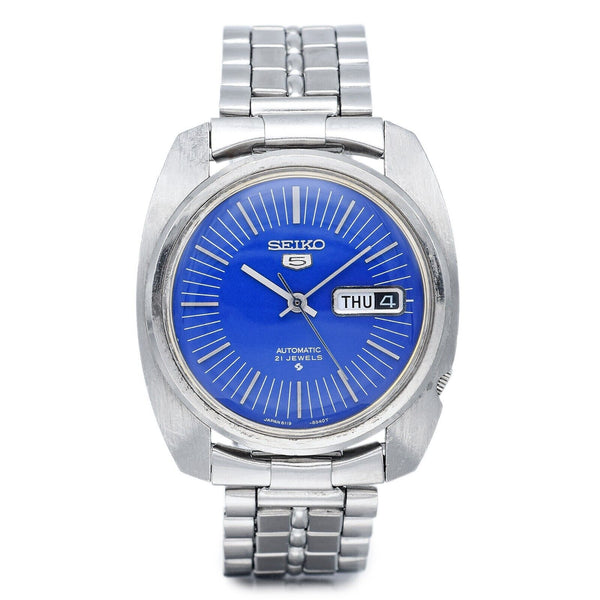 Seiko 5 Blue Dial Automatic Men's Day Date Watch 37 mm Ref. 6119-8470