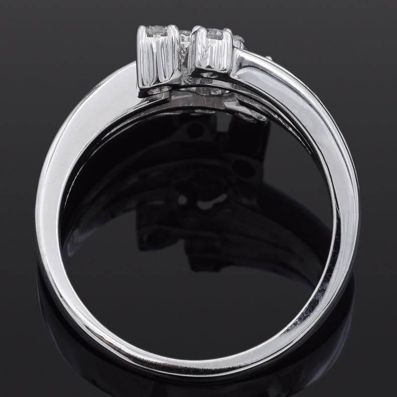 Estate 14K White Gold 0.29 TCW Diamond Band Ring Size 7 + Box
