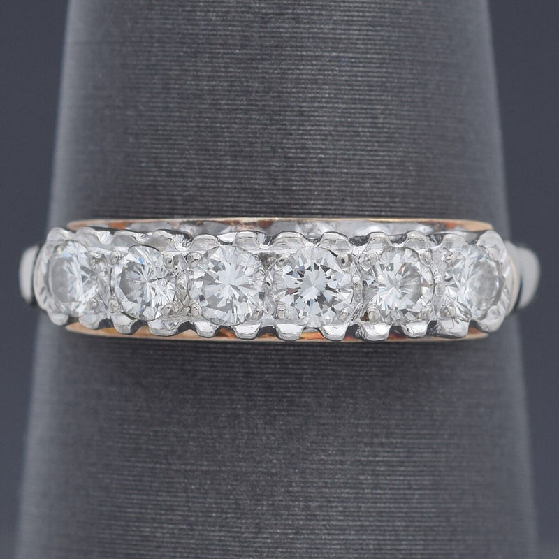 Vintage 14K Yellow Gold 0.50 TCW Diamond Band Ring Size 7.5