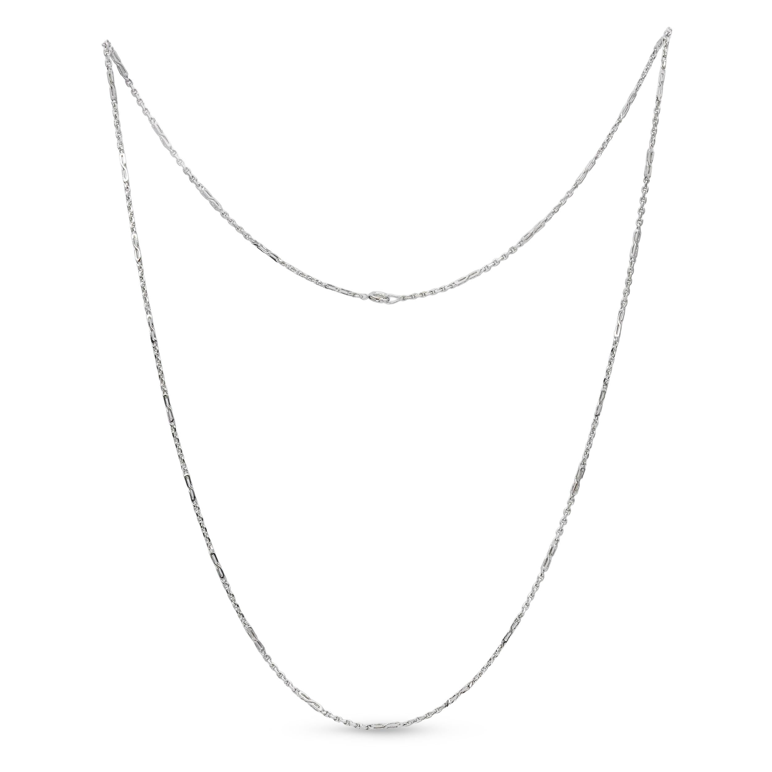 Vintage 900 Platinum Cable and S Link 27" Chain Necklace
