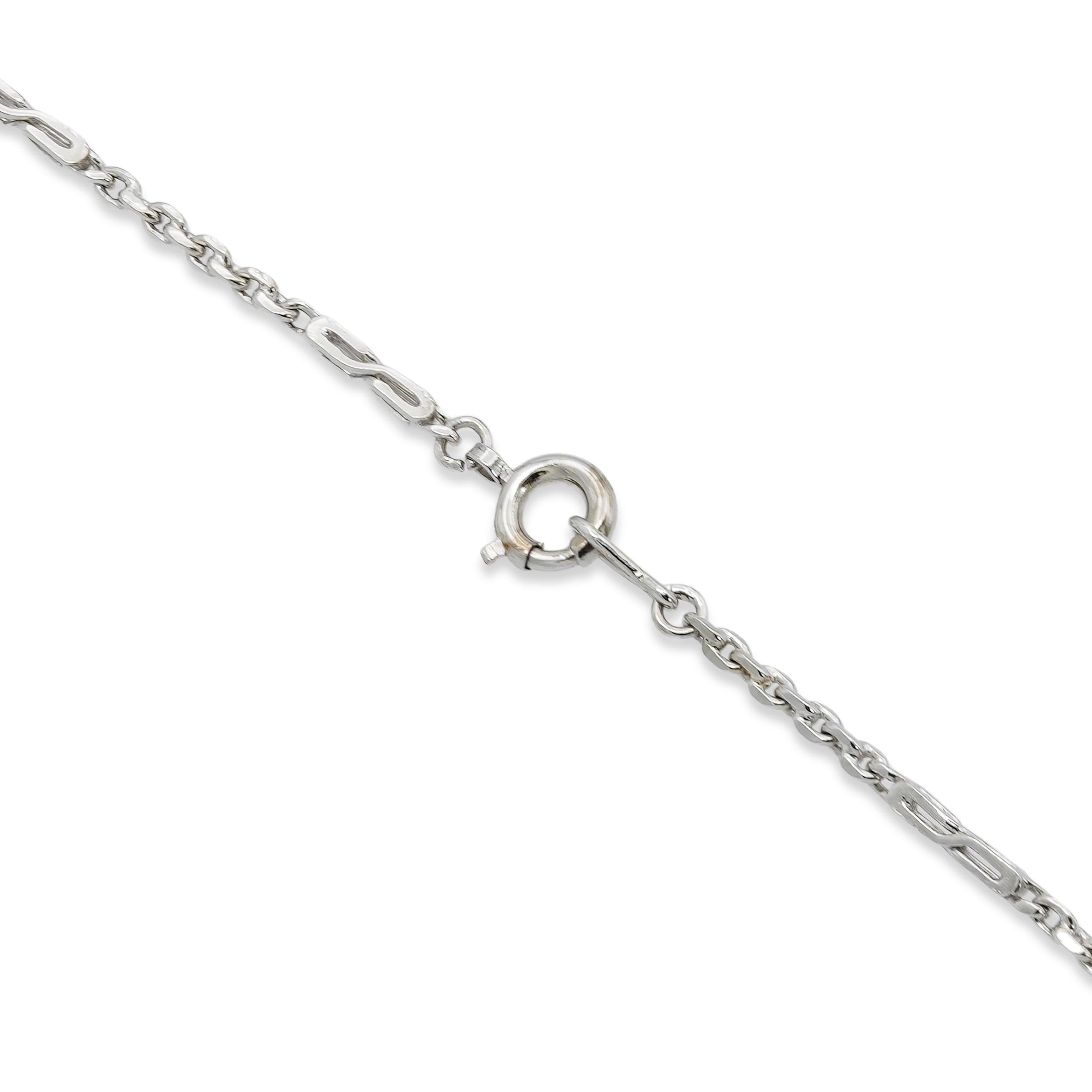 Vintage 900 Platinum Cable and S Link 27" Chain Necklace