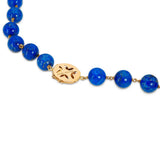 Vintage Ming’s 14k Yellow Gold Lapis Lazuli Beaded Necklace