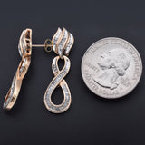 Estate 10K Yellow Gold 1.84 TCW Diamond Dangle Infinity Earrings