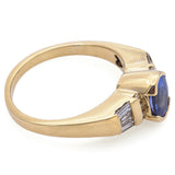 Estate 18K Yellow Gold Tanzanite & 0.39 TCW Diamond Ring Size 6.25