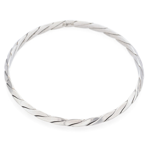 Tiffany & Co. Sterling Silver 5 mm Twisted Rope Bangle Bracelet 8 Inches