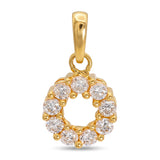 18k Yellow Gold Diamond Circle Pendant