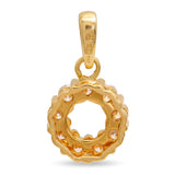 18k Yellow Gold Diamond Circle Pendant