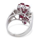 Vintage Ruby and Diamond Cluster Cocktail Ring
