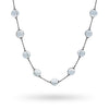 Art Deco Sterling Silver Pools of Light Rock Crystal Bead Necklace